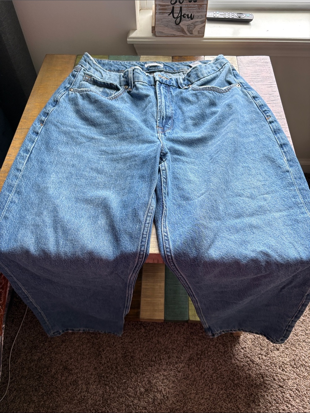 Good American Medium Blue Boyfriend Jeans - Relaxed Wide Leg